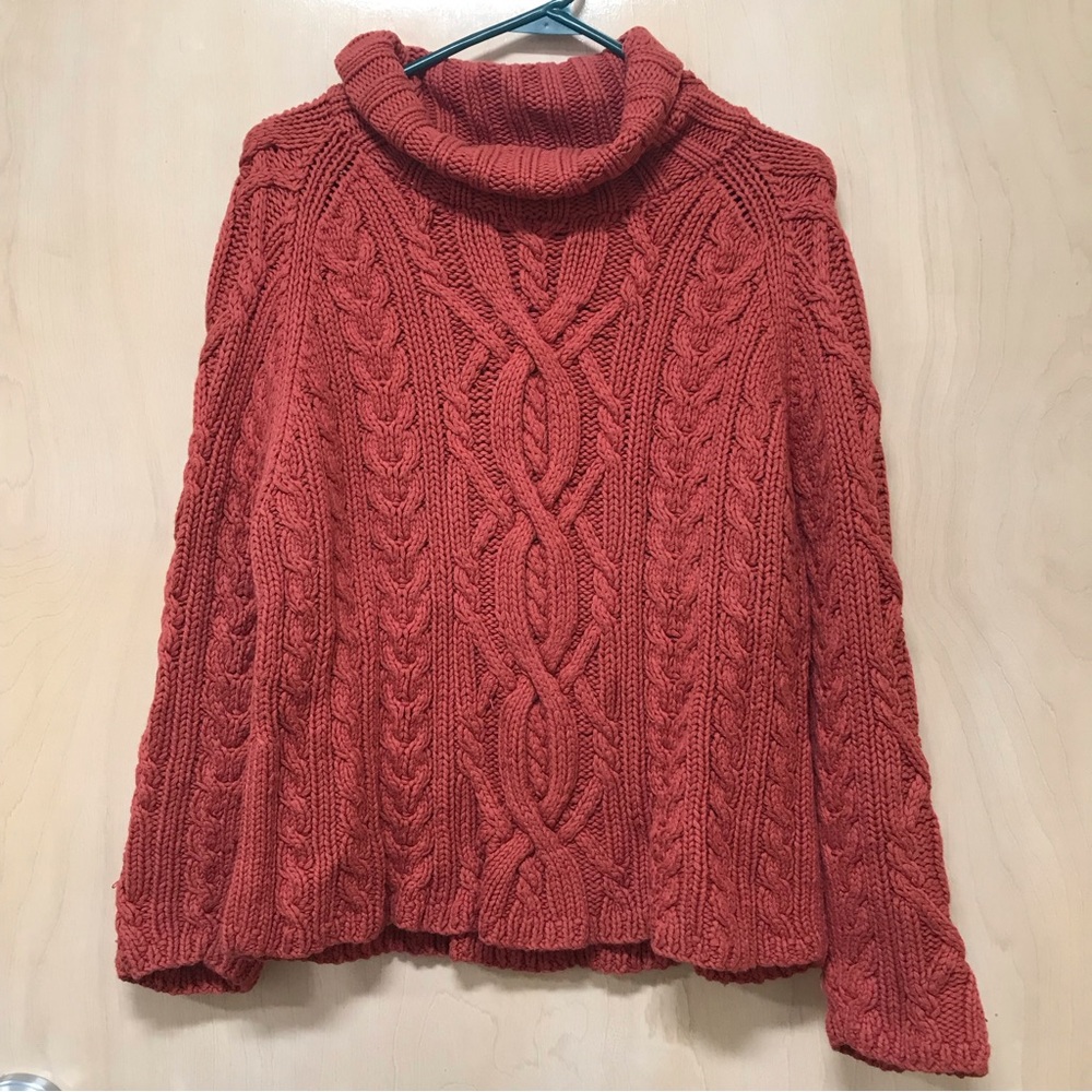 Orvis XL Womens chunky knit Cashmere Cotton blend sweater